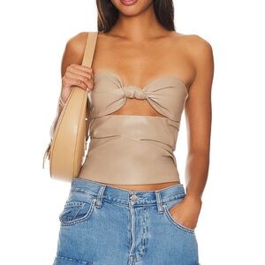 Daxton Faux Leather Strapless Top